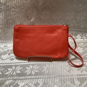 Soprano Wristlet Pouch Leather Orange